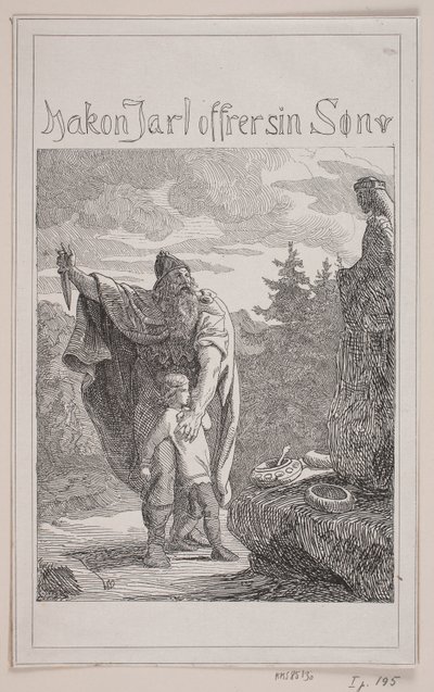 Hakon Jarl sacrifica suo figlio da Lorenz Frølich