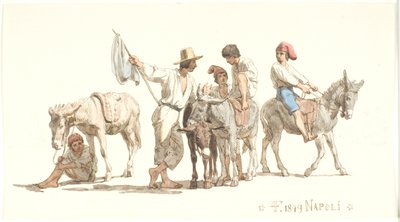 Italiani che cavalcano asini da Lorenz Frølich