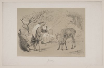 La croce, pag. 299, illustrazione per "La fuga del cervo" di Christian Winther da Lorenz Frølich