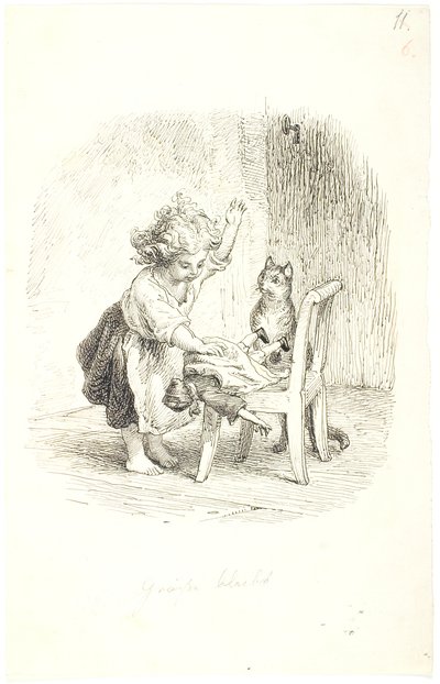 Bambina che dà uno schiaffo alla sua bambola da Lorenz Frølich