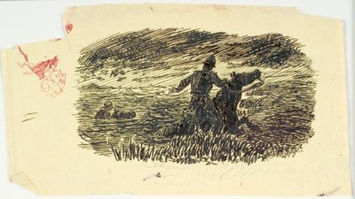 Due cavalieri che cavalcano dal mare da Lorenz Frølich