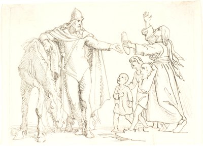 Bozzetto per Niels Ebbesen e la donna povera da Lorenz Frølich