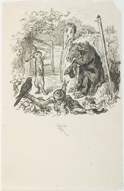 Variante della vignetta iniziale per Hurtigløberne da Lorenz Frølich