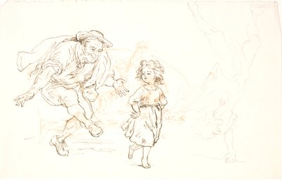 Vecchio e bambina che danzano da Lorenz Frølich
