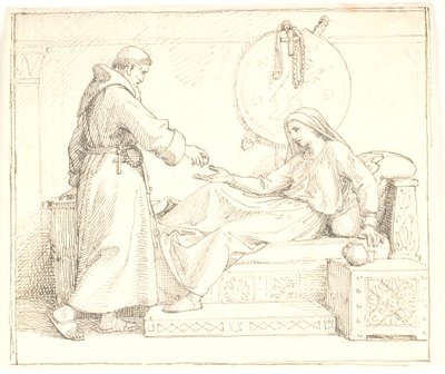 La morte per fame della regina Thyre dopo la caduta di Olav a Svolder da Lorenz Frølich