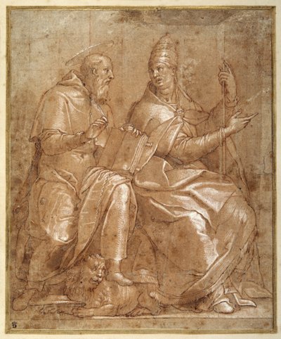 San Girolamo che conversa con San Gregorio Magno da Lorenzo (c.1530 76) Sabatini