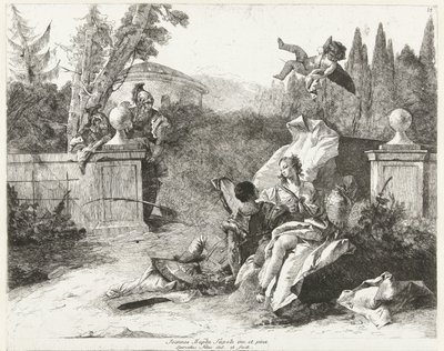 Rinaldo e Armida spiati da Ubaldo e Carlo da Lorenzo Baldissera Tiepolo