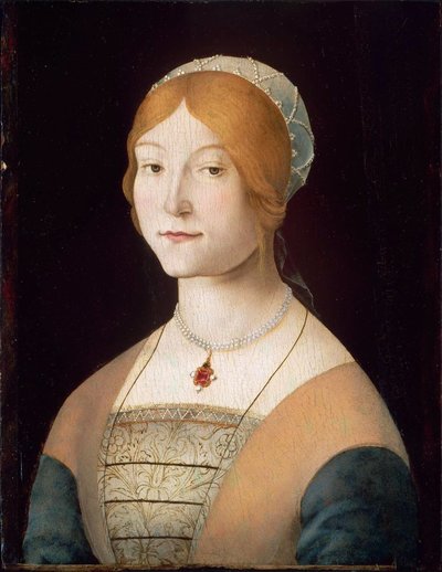 Italian: Ritratto di donna con collana di perle Portrait of a Woman with a Pearl Necklace da Lorenzo Costa