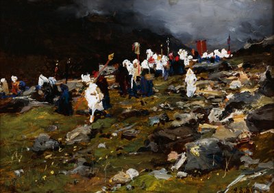 Processione in alta montagna da Lorenzo Delleani