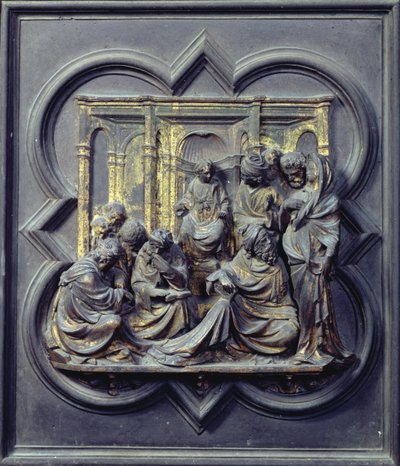 Cristo tra i dottori, quarto pannello delle porte nord del Battistero di San Giovanni da Lorenzo Ghiberti