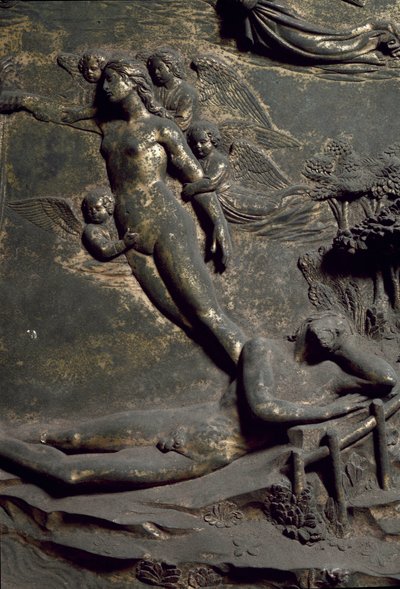 Creazione di Eva dalla costola di Adamo. Dettaglio della Porta Orientale detta del Paradiso, intaglio da Lorenzo Ghiberti