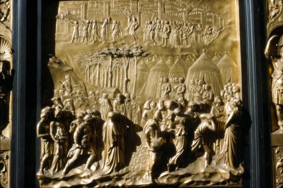 Gli israeliti prendono Gerico, dettaglio della porta del Battistero, Firenze, Italia, XV secolo da Lorenzo Ghiberti