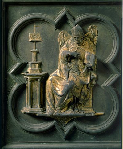 Porta Nord (detta Porta della Croce, a Nord), dettaglio esterno: Sant