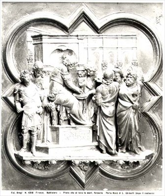 Ponzio Pilato si lava le mani, rilievo dalle porte del Battistero, c.1403 da Lorenzo Ghiberti