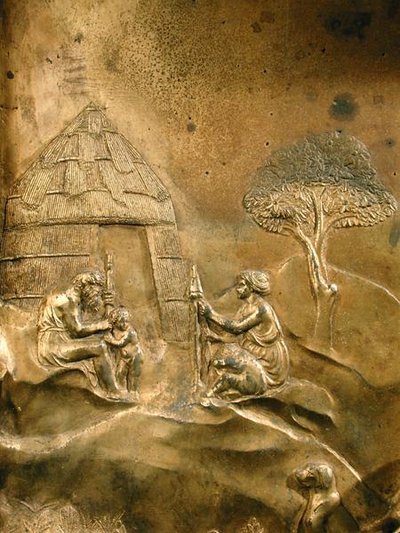 La storia di Caino e Abele, (dettaglio) dal pannello originale delle Porte Est del Battistero da Lorenzo Ghiberti