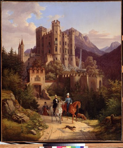 Il principe incorona Massimiliano a cavallo, Hohenschwangau da Lorenzo II Quaglio