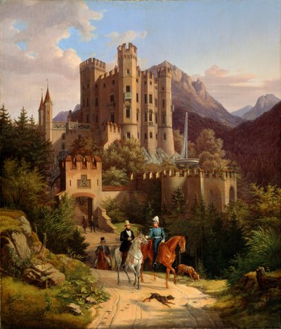 Il principe ereditario Massimiliano a cavallo a Hohenschwangau, 1838-1839 da Lorenzo II Quaglio