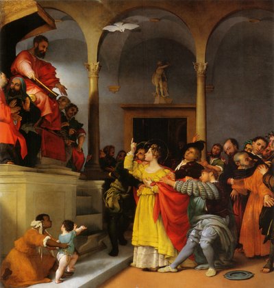 Altare di Santa Lucia. Santa Lucia davanti al giudice da Lorenzo Lotto