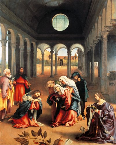 Cristo che prende congedo da sua madre da Lorenzo Lotto