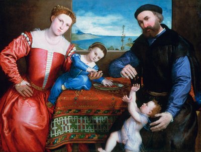 Giovanni della Volta con sua moglie e i suoi figli, c1547 da Lorenzo Lotto
