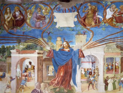 Gesù Cristo (dettaglio del Martirio di Santa Barbara, dalle Storie di Santa Barbara) da Lorenzo Lotto