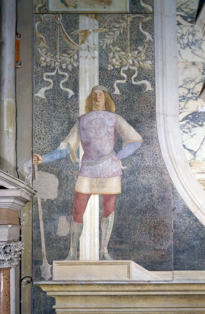 Paggio, dettaglio dalla lapide del Senatore Agostino Onigo da Lorenzo Lotto