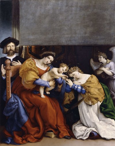 Il matrimonio mistico di Santa Caterina con il donatore Niccolò Bonghi, 1523 da Lorenzo Lotto