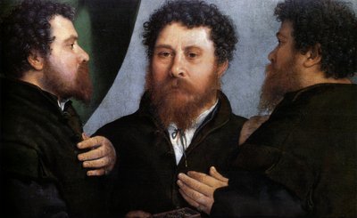 Triplo ritratto di un orafo (Bartolomeo Carpan) da Lorenzo Lotto