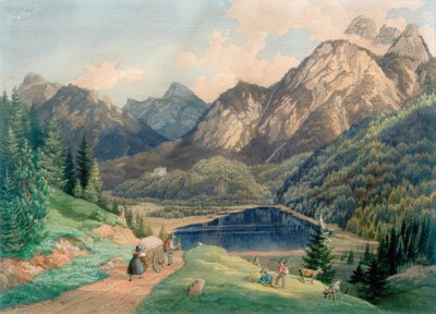 Lago dei cigni vicino a Füssen da Lorenzo Quaglio