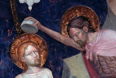 San Giovanni Battista battezza Gesù (dettaglio) da Lorenzo Salimbeni
