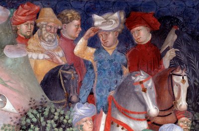 La predicazione di San Giovanni Battista alle folle, (dettaglio) (Affresco) da Lorenzo Salimbeni