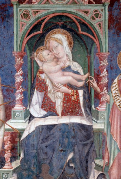 Vergine con Gesù, San Giovanni Battista e San Sebastiano (dettaglio) da Lorenzo Salimbeni