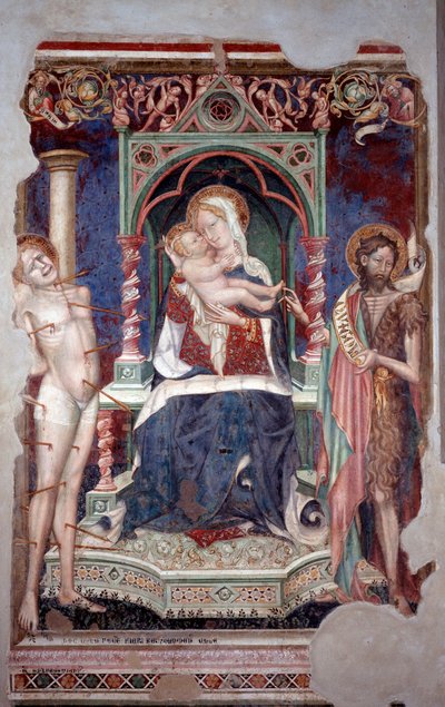 Vergine con bambino circondata da San Sebastiano e San Giovanni Battista da Lorenzo Salimbeni