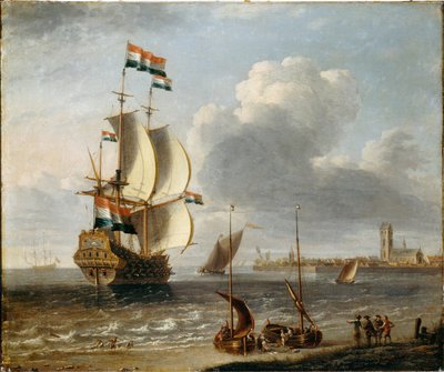 Una nave olandese delle Indie Orientali al largo di Hoorn da Lorenzo a Castro