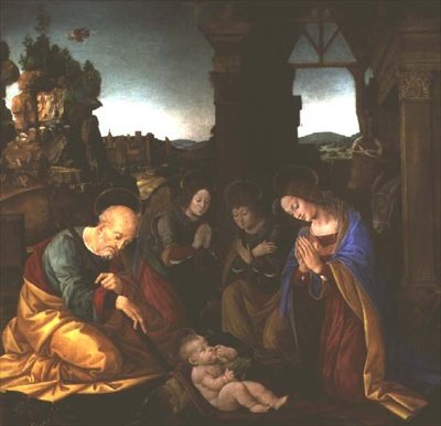 Madonna che adora il Bambino Gesù da Lorenzo di Credi