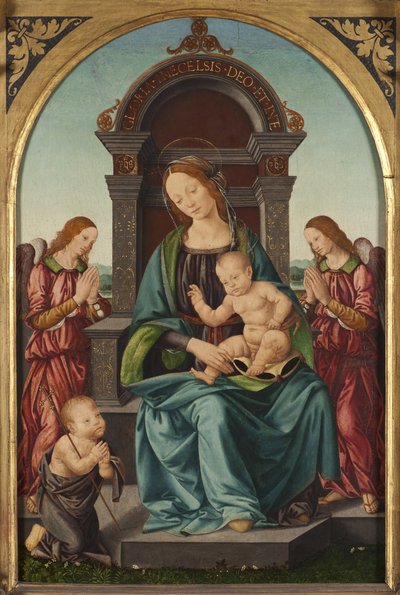 Madonna col Bambino, con il piccolo San Giovanni e gli angeli da Lorenzo di Credi