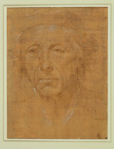 Ritratto di un uomo anziano, a figura intera, con berretto ... da Lorenzo di Credi