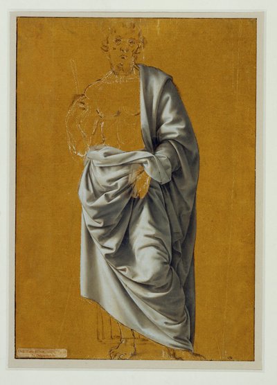 Studio di panneggio per la figura di San Bartolomeo ... da Lorenzo di Credi
