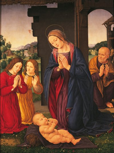 Adorazione del Bambino e degli Angeli da Lorenzo di Credi
