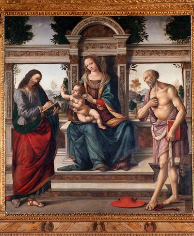 Vergine con bambino e due santi, san Matteo e san Girolamo da Lorenzo di Credi