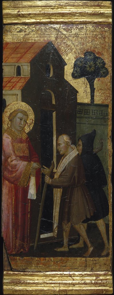 San Lorenzo distribuisce elemosine ai poveri. Scene della vita di San Lorenzo, predella, ca 1412 da Lorenzo di Niccolò
