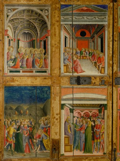 Reliquiario delle porte di Santa Maria della Scala. pannello interno da Lorenzo di Pietro Vecchietta