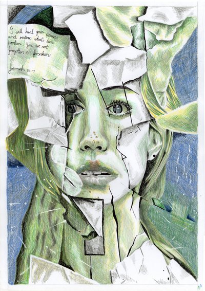 Ritratto verde frammentato da Loretta Van Der Westhuizen