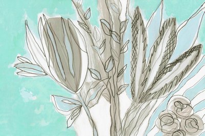 Elementi botanici moderni color verde acqua da Lori Ann Folz