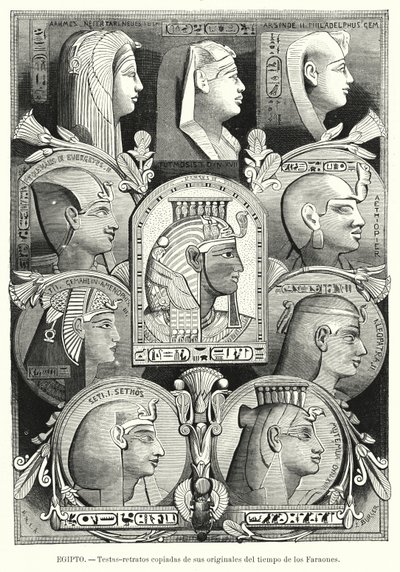 Antichi ritratti egiziani (litografia) da Lothar Michael Burger
