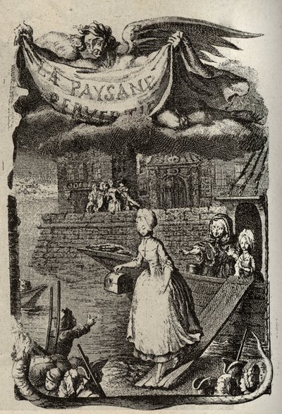 Illustrazione per "La Paysanne pervertie ou les Dangers de la ville" di Restif de La Bretonne (1734-1806) scrittore francese. Incisione di Binet del XVIII secolo. da Louis (after) Binet
