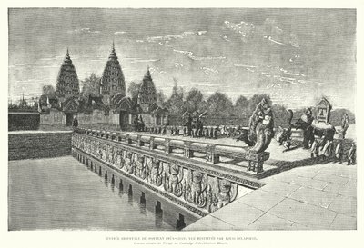 Ingresso orientale al tempio Khmer di Preah Khan, Angkor, Cambogia da Louis (after) Delaporte