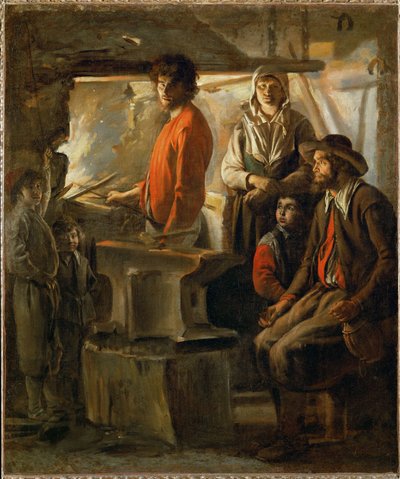 La fucina o: Un fabbro nella sua fucina ... da Louis (attr. to) Le Nain