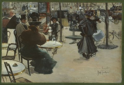 Scena di strada, conosciuta anche come Terrazza di un caffè, ca. 1895 da Louis Abel Truchet