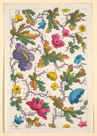 Disegno floreale per tessuto stampato da Louis Albert DuBois